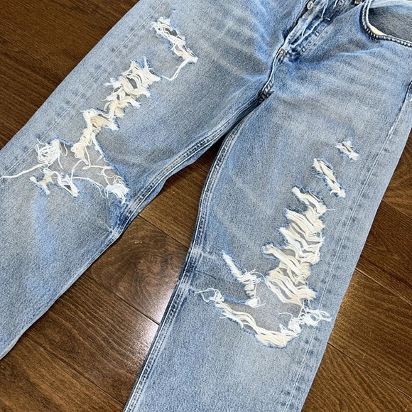 Agolde 90'S Mid Rise Distressed Loose Fit CROPPED in Major - Picture 8 of 12
